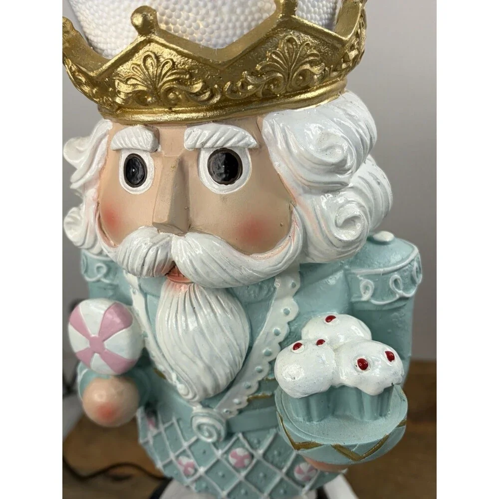 Cupcakes & Cashmere  18” Nutcracker Light Up Snow Globe  Musical Christmas Mint